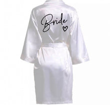 Load image into Gallery viewer, Wedding party team Bride silk kimono bathrobes with optional personalisation
