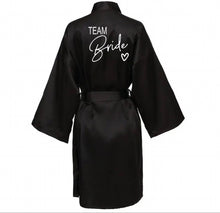 Load image into Gallery viewer, Wedding party team Bride silk kimono bathrobes with optional personalisation
