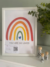 Load image into Gallery viewer, A4 You are so loved rainbow nursery print for children,baby or toddlers bedroom wall decoration
