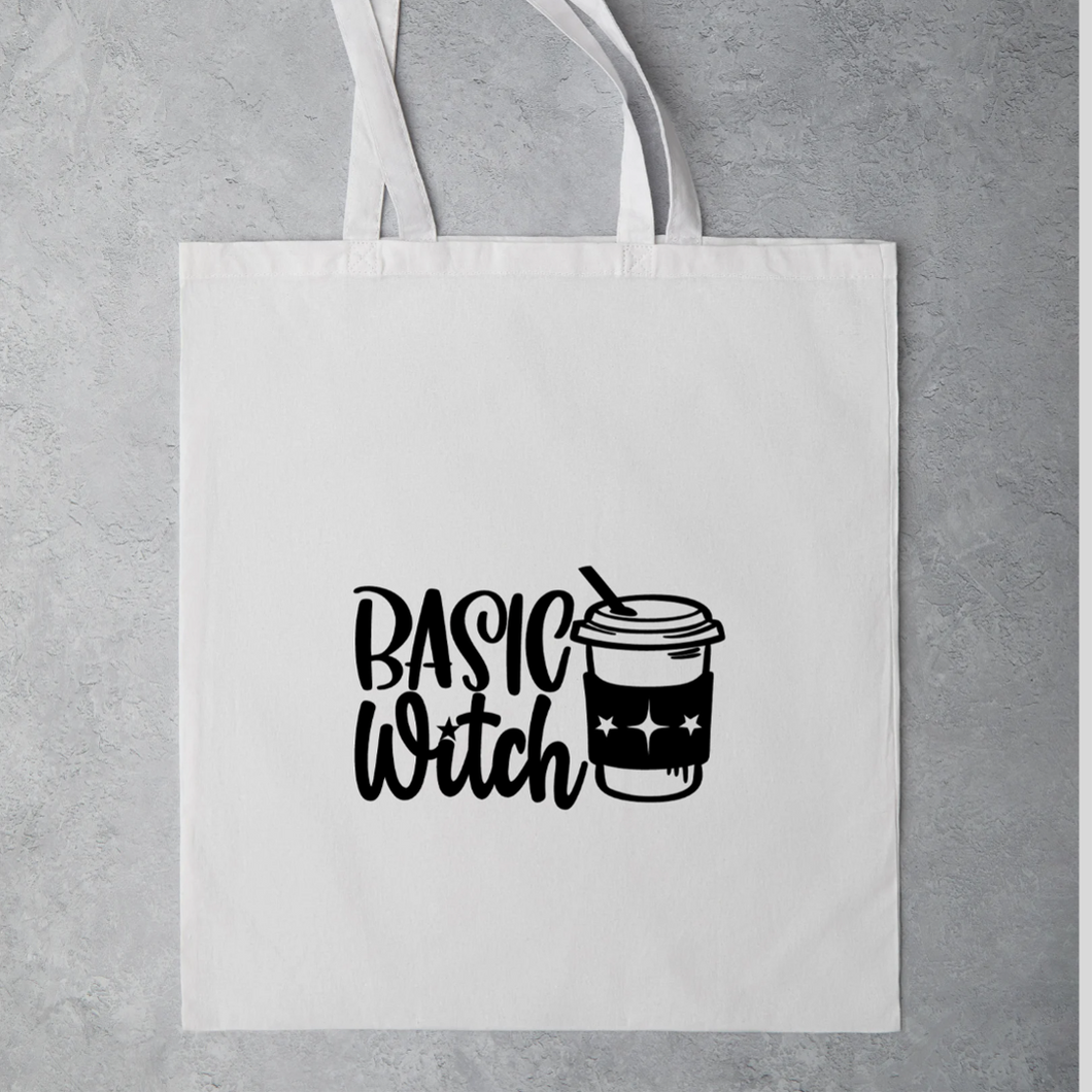 Basic Witch Halloween Shoulder Tote Shopping Canvas Bag