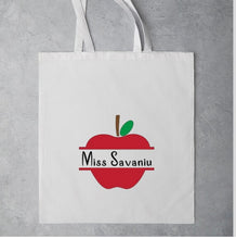 Load image into Gallery viewer, Personalised teacher canvas bag for end of term gift
