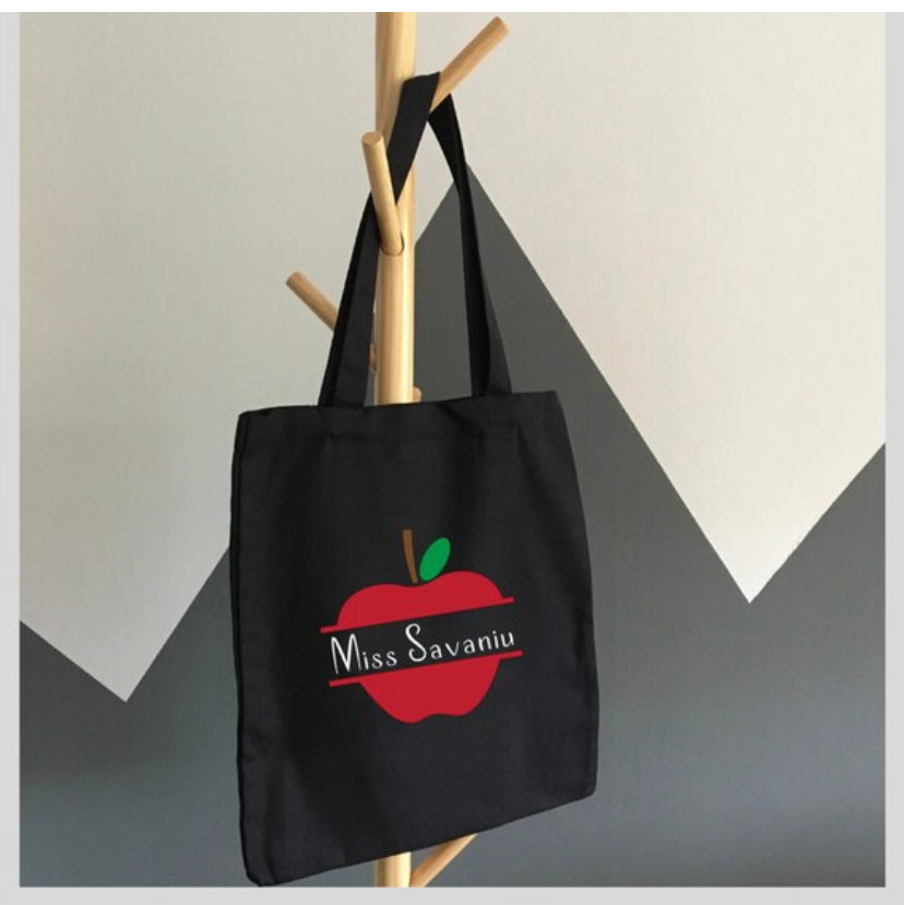 Personalised teacher canvas bag for end of term gift