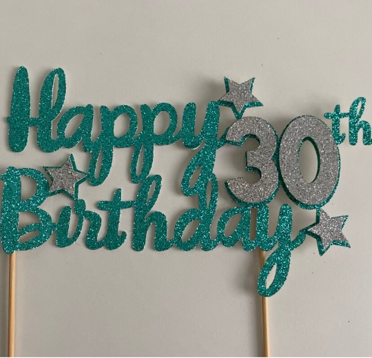 Happy 30th Birthday Cake Topper