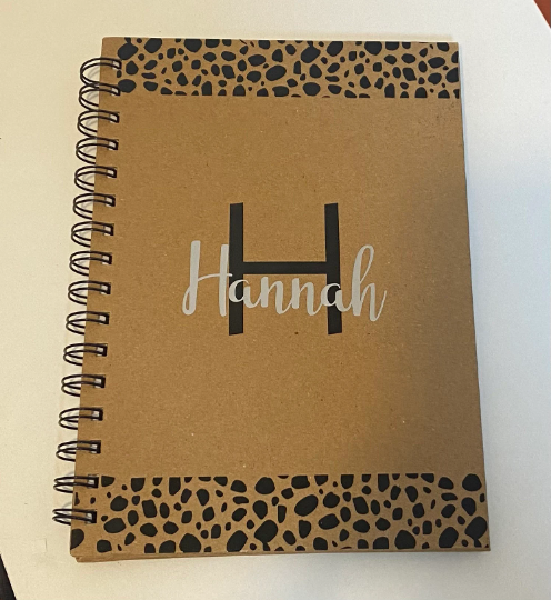 Personalised Dalmatian print name notebook