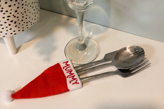 Personalised Christmas cutlery holders