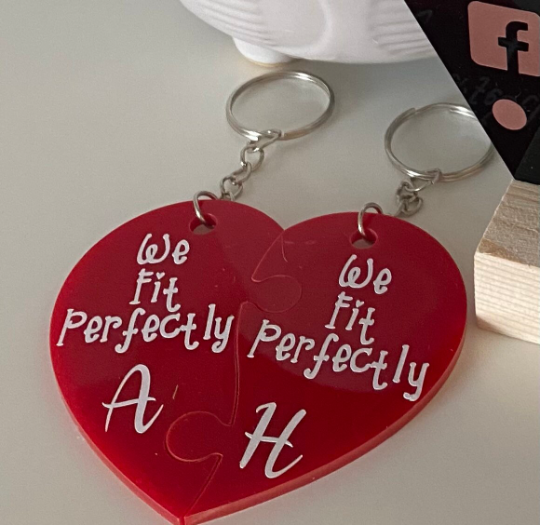 Personalised Heart Couples Keyring