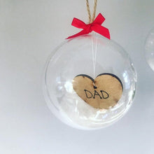 Load image into Gallery viewer, Personalised Remembrance christmas snow or feather bauble
