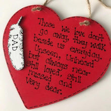 Load image into Gallery viewer, Personalised Remembrance Heart Plaque with Feather
