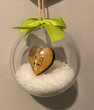 Load image into Gallery viewer, Personalised Remembrance christmas snow or feather bauble
