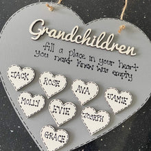 Load image into Gallery viewer, Hand-Painted Personalized Grandchildren Heart Plaque
