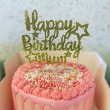 Load image into Gallery viewer, Happy birthday mum star cake topper
