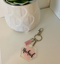 Load image into Gallery viewer, Personalised Handpainted Hexagon Acrylic Keychain
