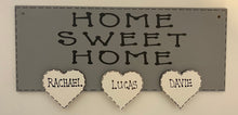 Load image into Gallery viewer, Personalised New home family wall plaque home sweet home, 10”x4”
