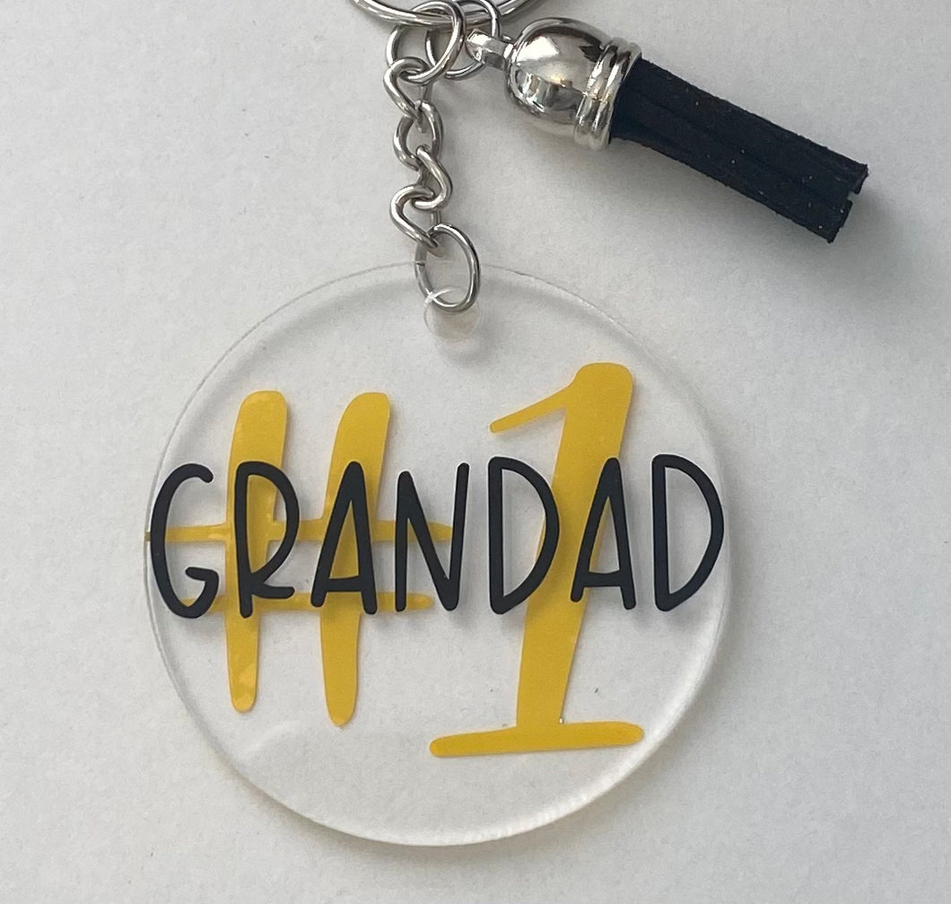 Number 1 Grandad Keyring