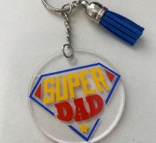 Load image into Gallery viewer, Super dad keyring keychain
