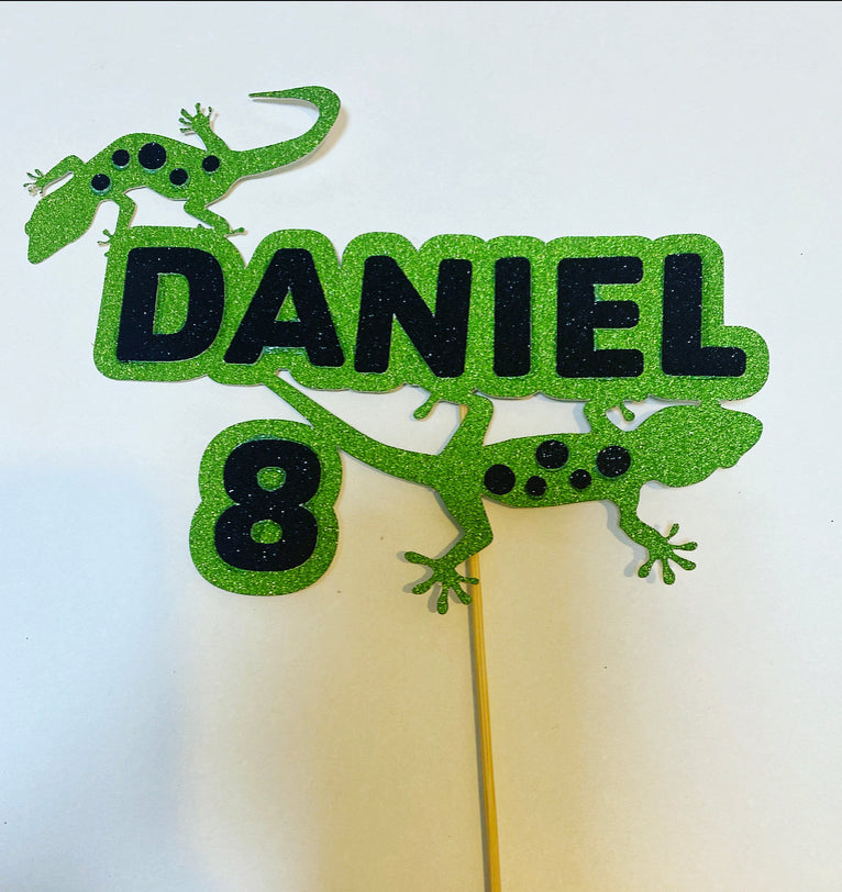 Lizard reptile cake topper