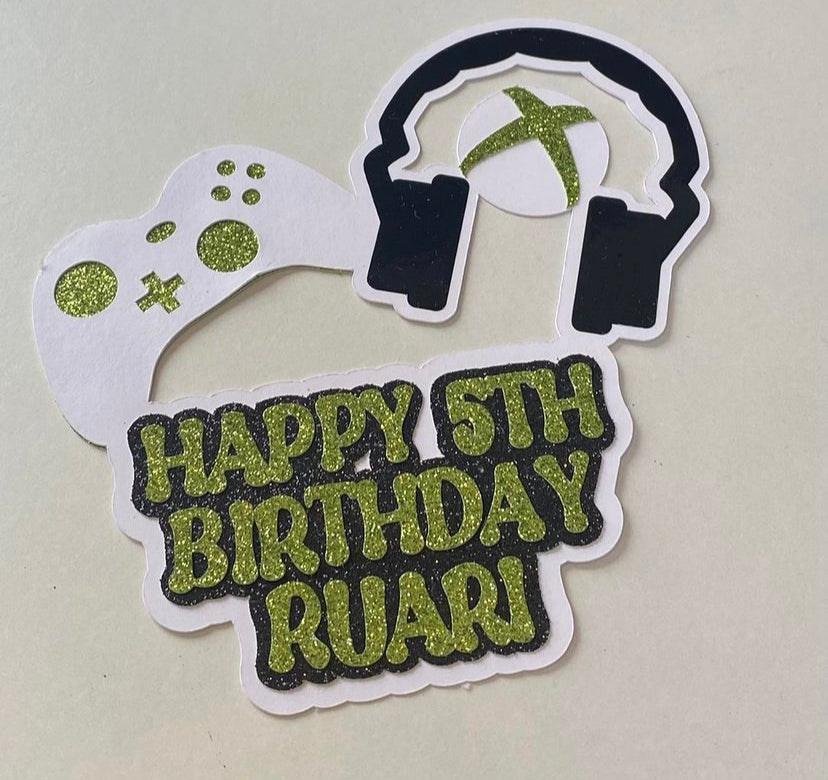 Personalised gaming cake topper