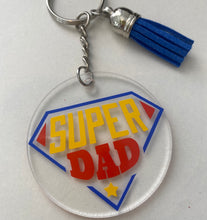 Load image into Gallery viewer, Super dad keyring keychain
