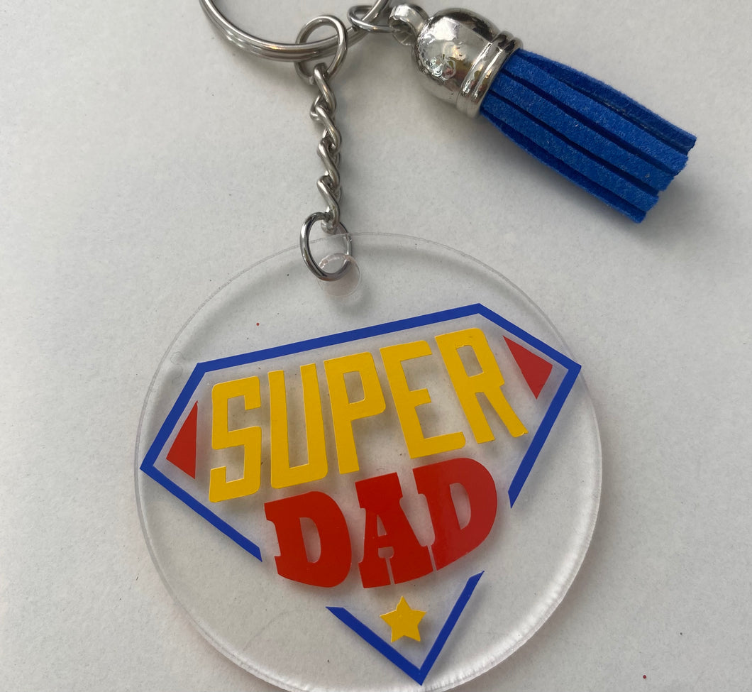 Super dad keyring keychain