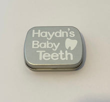 Load image into Gallery viewer, Personalised Kid&#39;s Baby tooth or curl tin box
