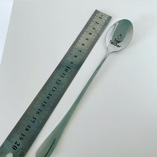 Load image into Gallery viewer, Best teacher engraved silver spoon, end of term, apple, teacher gift, class
