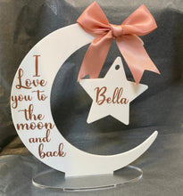 Load image into Gallery viewer, Personalised love you to the moon and back ornament
