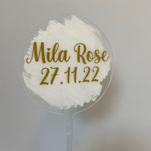 Load image into Gallery viewer, Personalised Round acrylic cake topper
