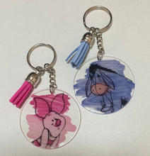 Load image into Gallery viewer, Winnie the Pooh keychain, tigger, piglet, keyring, handmade, novelty, keyring, house key, car key,
