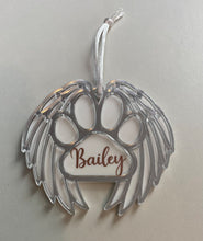 Load image into Gallery viewer, Winged paw pet memorial bauble
