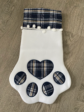 Load image into Gallery viewer, Personalised Paw Print Pet Christmas stocking
