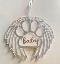 Load image into Gallery viewer, Winged paw pet memorial bauble
