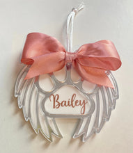 Load image into Gallery viewer, Winged paw pet memorial bauble
