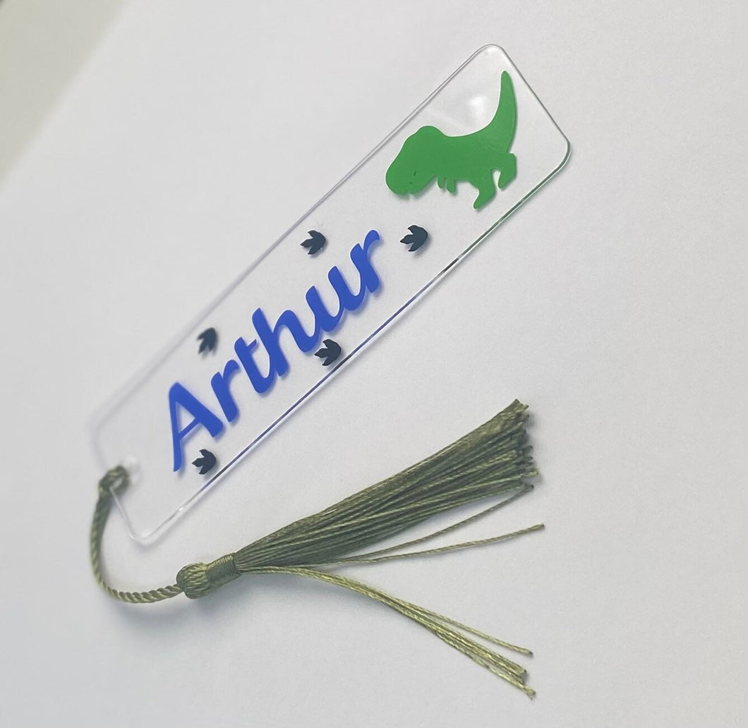 Personalised Childrens Dinosaur Bookmark