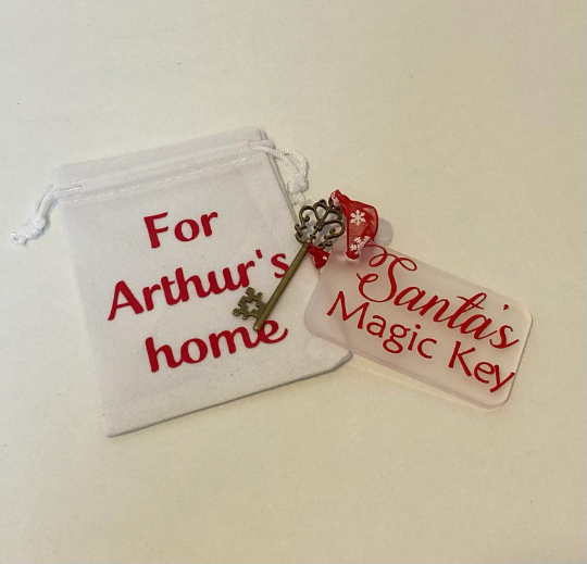 Santa's Magical Key with Personalised Bag