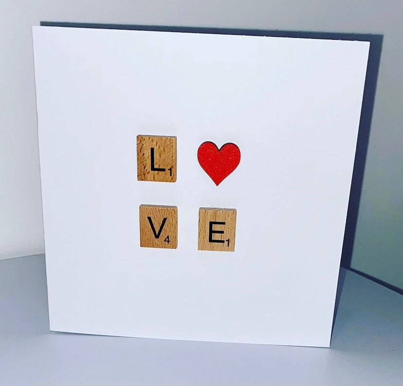 Scrabble Letters Love Valentine card