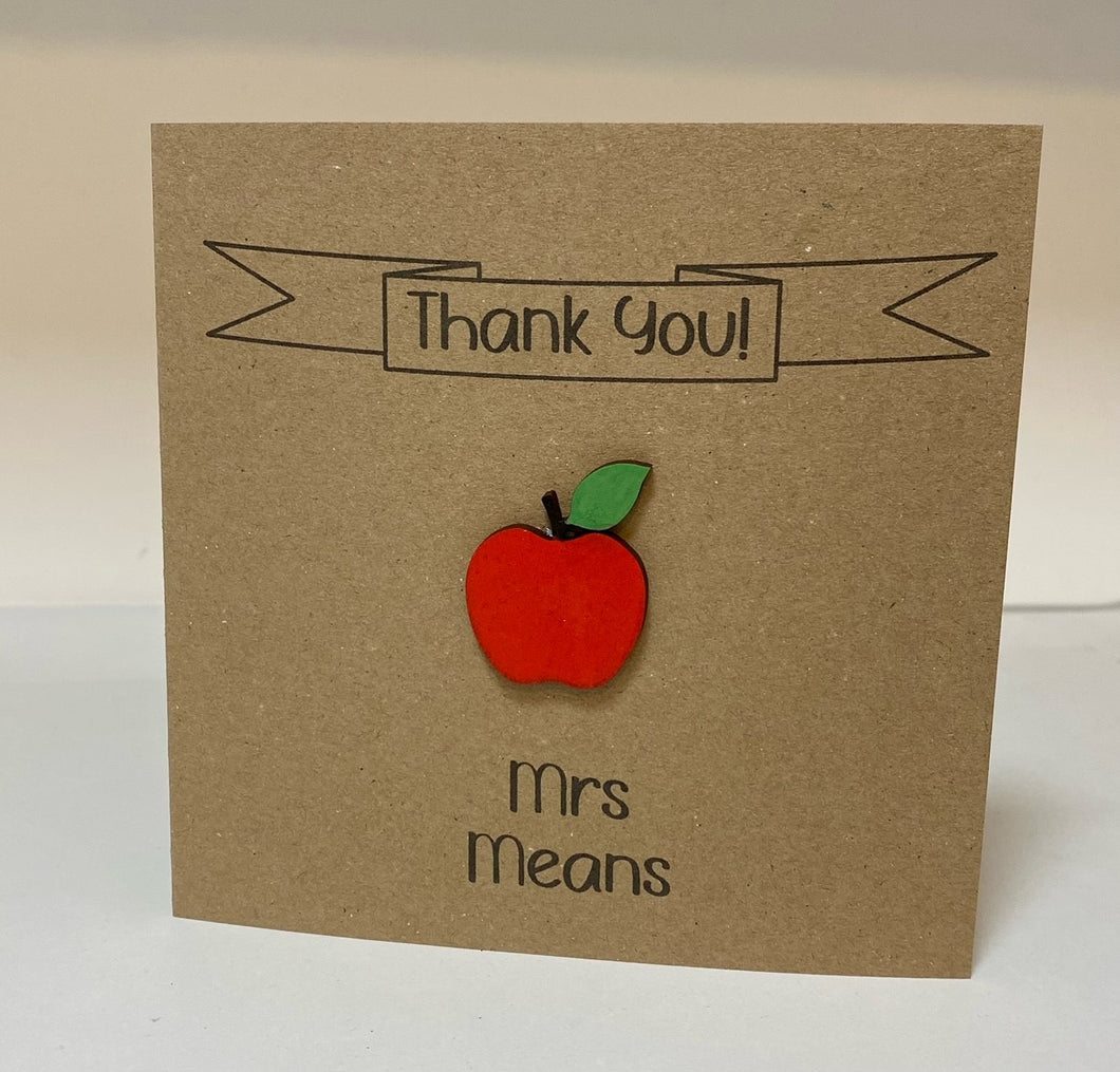 Personalised Teacher End of Year Thank You card