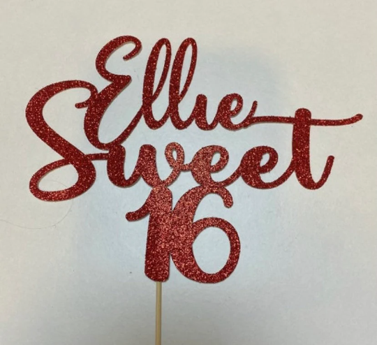 Personalised Sweet 16 cake topper