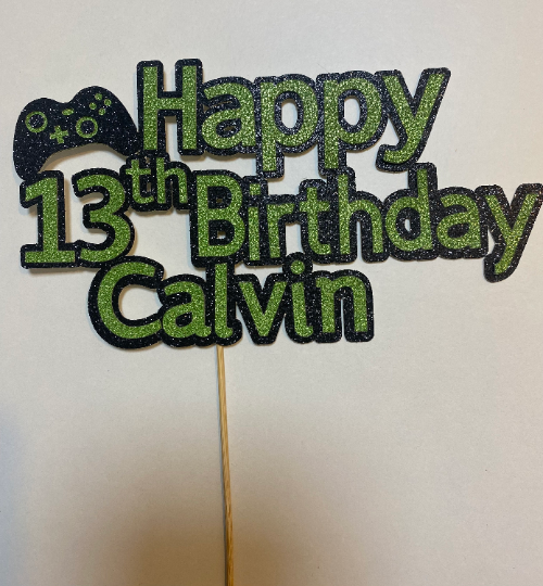 Personalised Xbox gaming birthday party cake topper decoration for Gamer , PlayStation